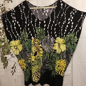 Lane Bryant Black Floral print tunic Sz18/20